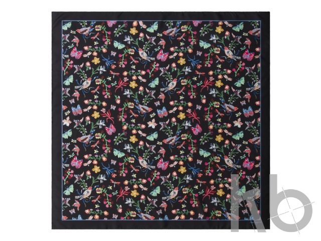 Шелковый платок Butterfly Black