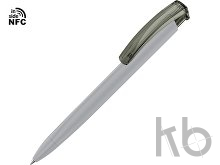 Ручка пластиковая шариковая трехгранная «Trinity K transparent Gum» soft-touch с чипом передачи информации NFC