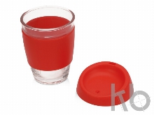 Стеклянный стакан с силиконовой крышкой и манжетой «Monday»