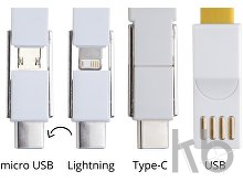 Кабель-брелок micro USB, USB-C и Lightning