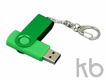 USB 2.0- флешка промо на 32 Гб с поворотным механизмом и однотонным металлическим клипом