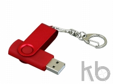 USB 2.0- флешка промо на 64 Гб с поворотным механизмом и однотонным металлическим клипом