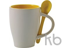 Ceramic mug with spoon