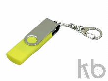 USB 2.0- флешка на 64 Гб с поворотным механизмом и дополнительным разъемом Micro USB