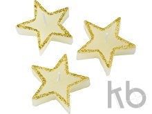 Three star-shaped candles