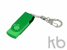 USB 2.0- флешка промо на 8 Гб с поворотным механизмом и однотонным металлическим клипом