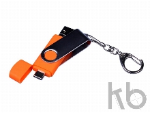 USB 2.0/micro USB/Type-C- флешка на 32 Гб c поворотным механизмом