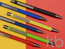 Ручка металлическая шариковая «Straight Gum» soft-touch с зеркальной гравировкой