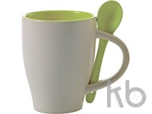 Ceramic mug with spoon