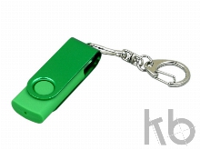 USB 2.0- флешка промо на 64 Гб с поворотным механизмом и однотонным металлическим клипом