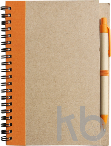 Wire bound notebook with ballpen.