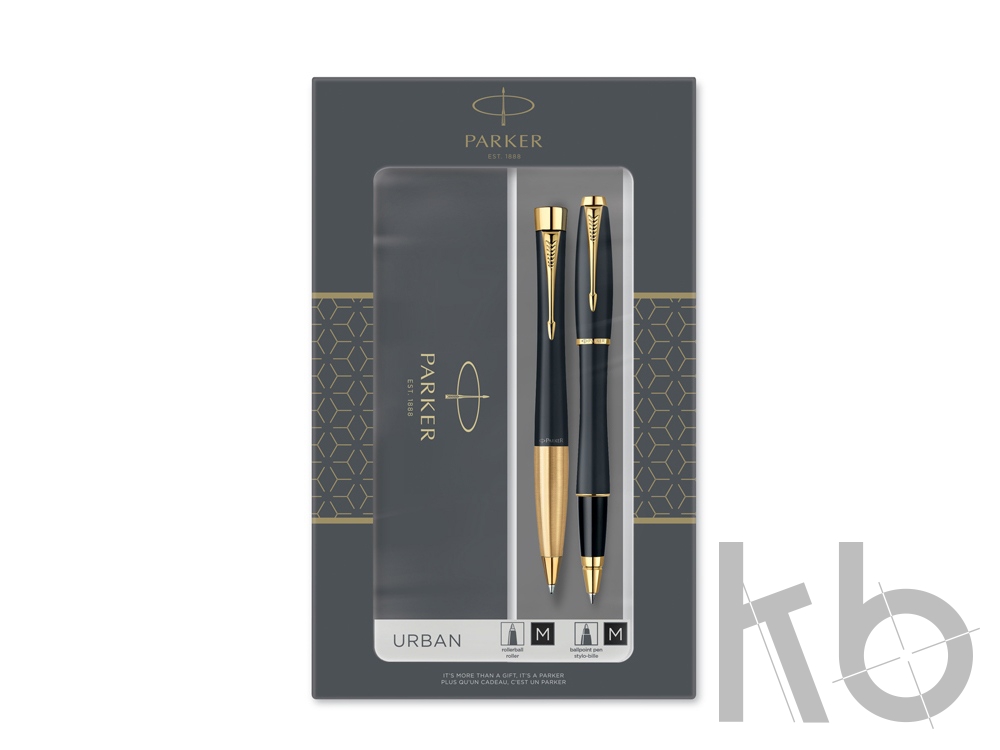 Набор Parker Urban «Core Muted Black GT»: ручка шариковая, ручка роллер