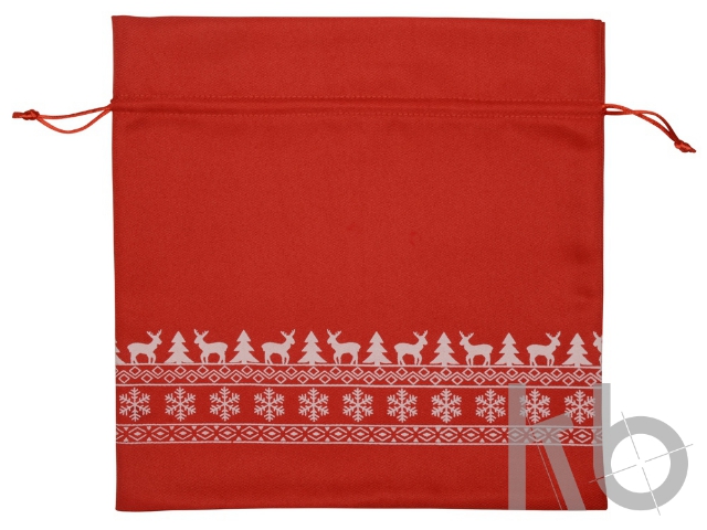 Мешочек подарочный новогодний, хлопок, большой, красный Мешочек подарочный новогодний