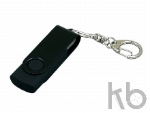 USB 2.0- флешка промо на 32 Гб с поворотным механизмом и однотонным металлическим клипом