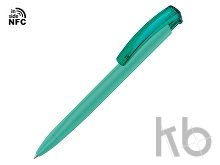 Ручка пластиковая шариковая трехгранная «Trinity K transparent Gum» soft-touch с чипом передачи информации NFC