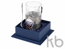 Подстаканник с хрустальным стаканом и ложкой «Российский»