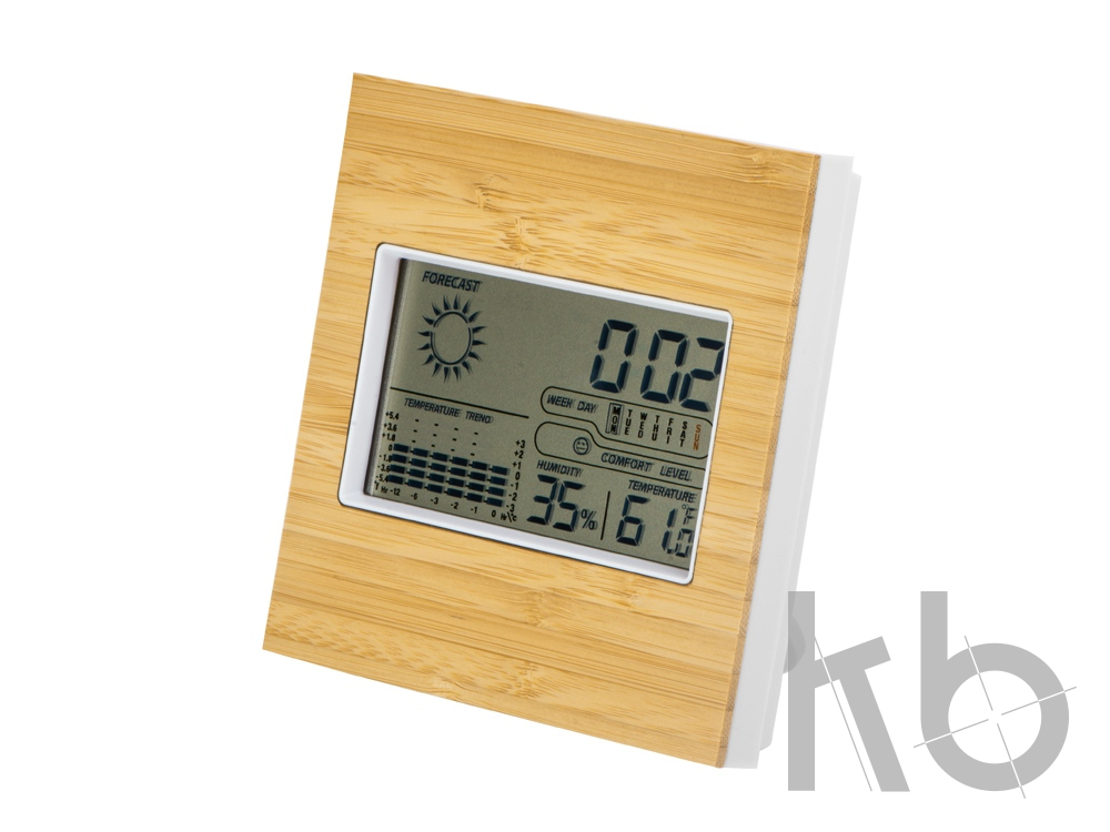 Бамбуковая метеостанция с часами «Moscow Heat»