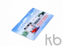 USB 2.0- флешка на 16 Гб в виде пластиковой карты с полностью выдвижным чипом