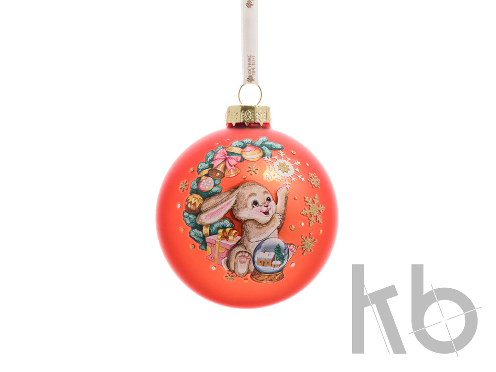 Стеклянный шар  «Зайчик»