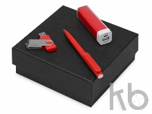 Подарочный набор On-the-go с флешкой, ручкой и зарядным устройством