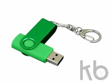 USB 3.0- флешка промо на 32 Гб с поворотным механизмом и однотонным металлическим клипом