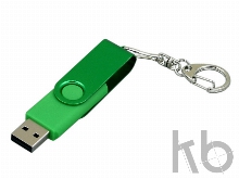 USB 2.0- флешка промо на 64 Гб с поворотным механизмом и однотонным металлическим клипом