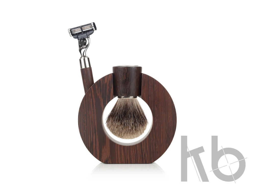 Бритвенный набор: станок, помазок, подставка