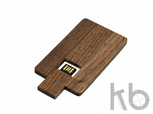 USB 2.0- флешка на 8 Гб в виде деревянной карточки с выдвижным механизмом