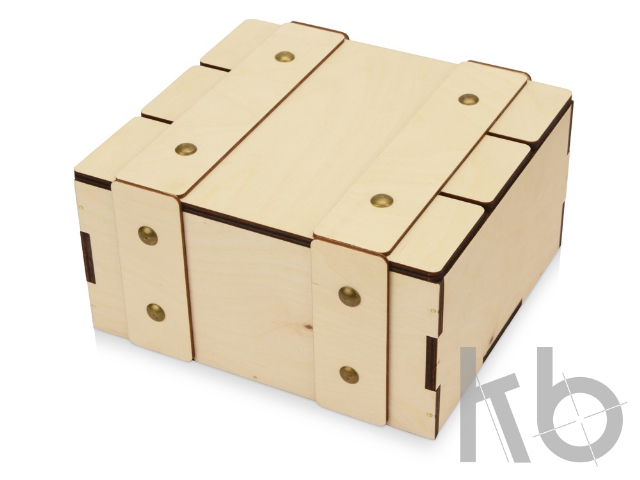 Деревянная подарочная коробка с крышкой "Ларчик" на бечевке Деревянная подарочная коробка с крышкой «Ларчик»