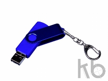 USB 2.0/micro USB/Type-С- флешка на 64 Гб 3-в-1 с поворотным механизмом