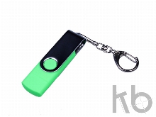 USB 2.0/micro USB/Type-C- флешка на 16 Гб c поворотным механизмом