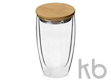 Стакан с двойными стенками и бамбуковой крышкой «Batur»