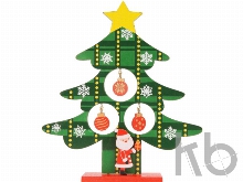 Декоративная елочка c игрушками и Дедом Морозом