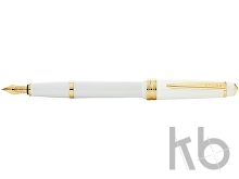 Ручка перьевая «Bailey Light Polished White Resin and Gold Tone», перо F