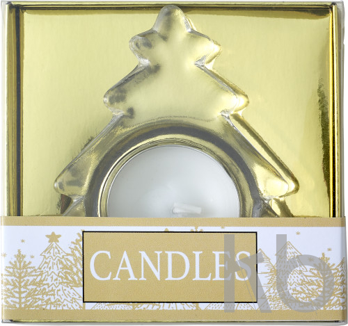 Glass tea light holder