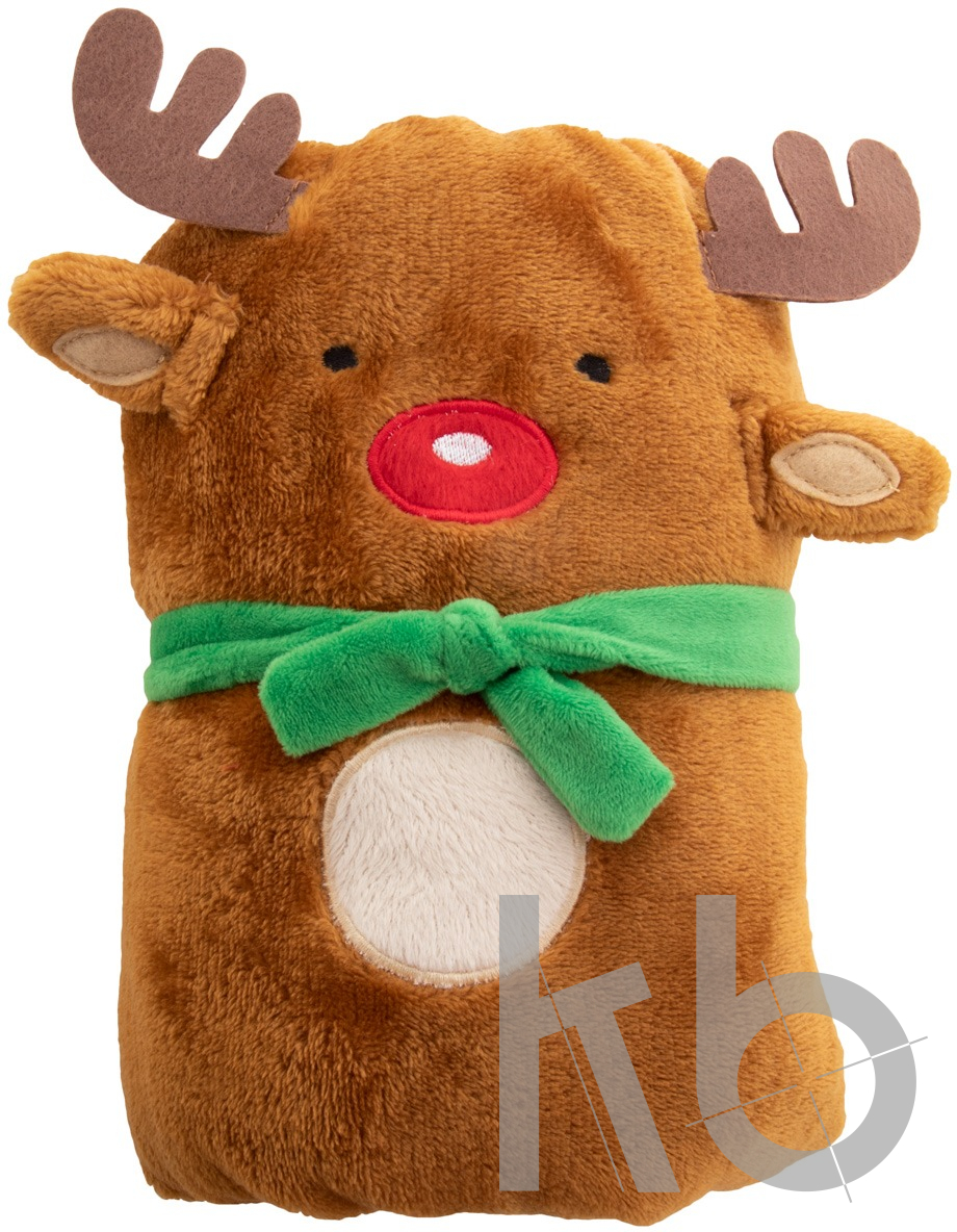 Christmas polar blanket, reindeer