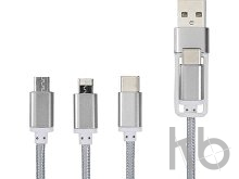 Универсальный зарядный кабель 3-в-1 с двойным входом