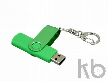 USB 2.0- флешка на 32 Гб с поворотным механизмом и дополнительным разъемом Micro USB