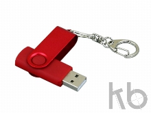 USB 2.0- флешка промо на 32 Гб с поворотным механизмом и однотонным металлическим клипом