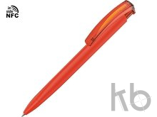 Ручка пластиковая шариковая трехгранная «Trinity K transparent Gum» soft-touch с чипом передачи информации NFC