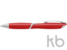 Plastic ballpen with solid colour barrel