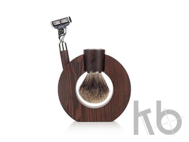 Бритвенный набор: станок, помазок, подставка