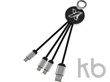 Кабель 3 в 1 с круглым брелоком и подсветкой