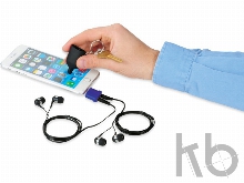 Аудиосплиттер с брелоком и стилусом «2 в 1»