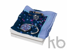 Подарочный набор Tourbillon: держатель для сумки, шелковый платок, часы наручные