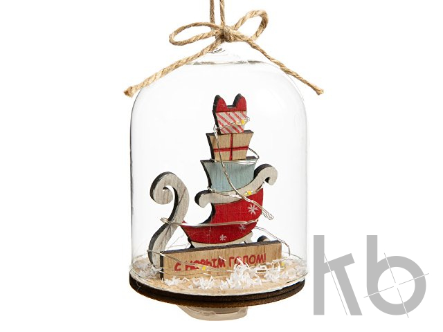Новогоднее украшение «Сани в колбе»