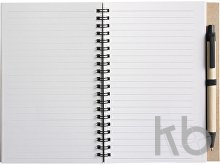 Wire bound notebook with ballpen.