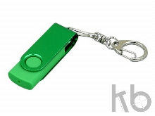 USB 2.0- флешка промо на 32 Гб с поворотным механизмом и однотонным металлическим клипом