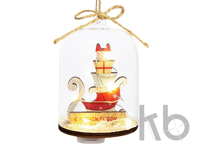 Новогоднее украшение «Сани в колбе»