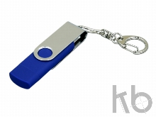 USB 2.0- флешка на 64 Гб с поворотным механизмом и дополнительным разъемом Micro USB